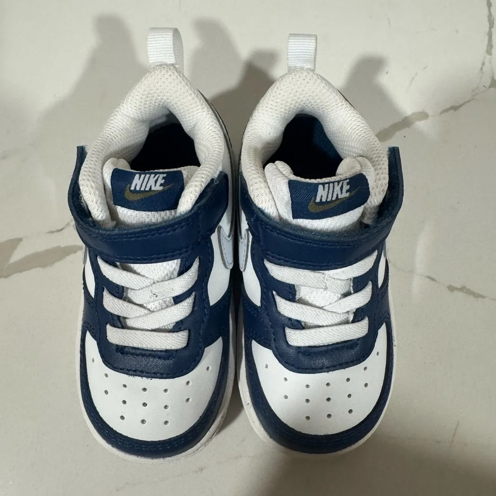 Nike Kids Court‎ Borough Blue and White Sneakers